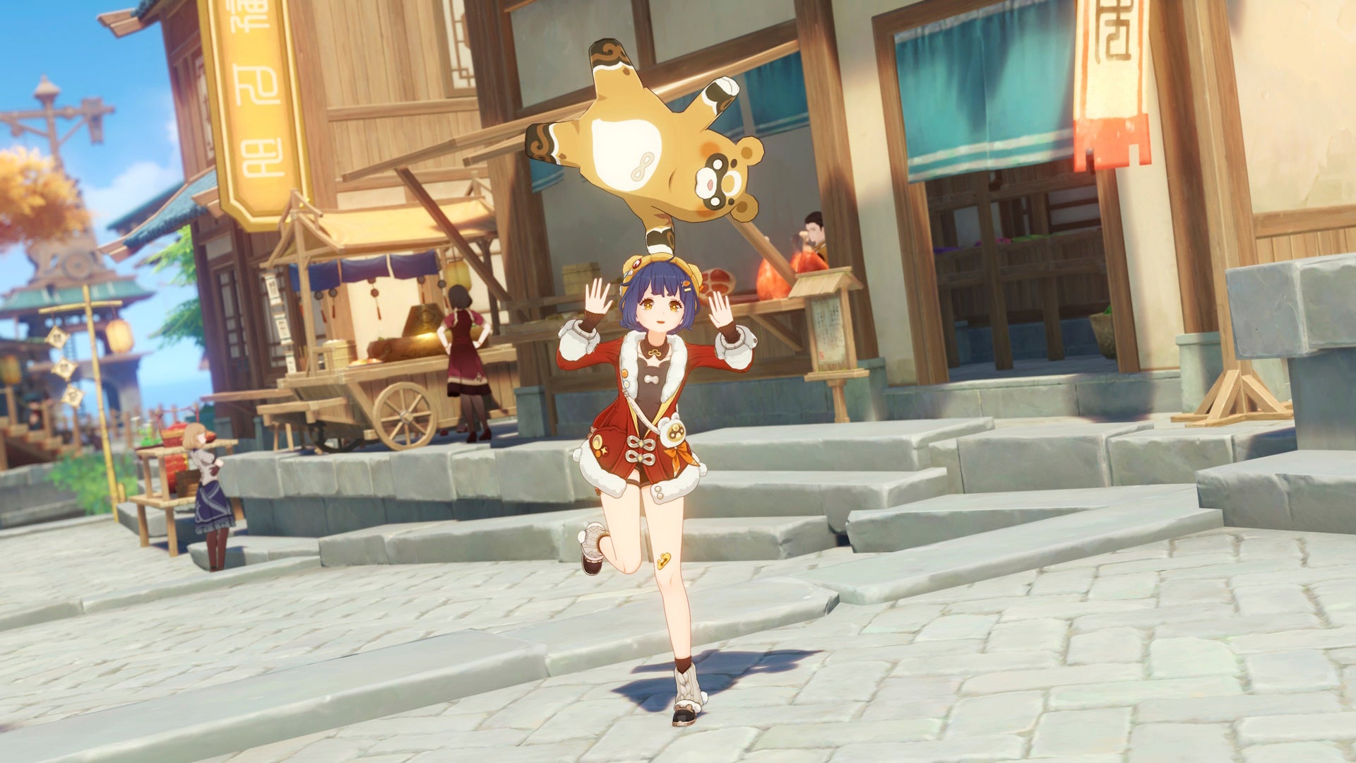 Xiangling in her Lantern Rite outfit in Genshin Impact.