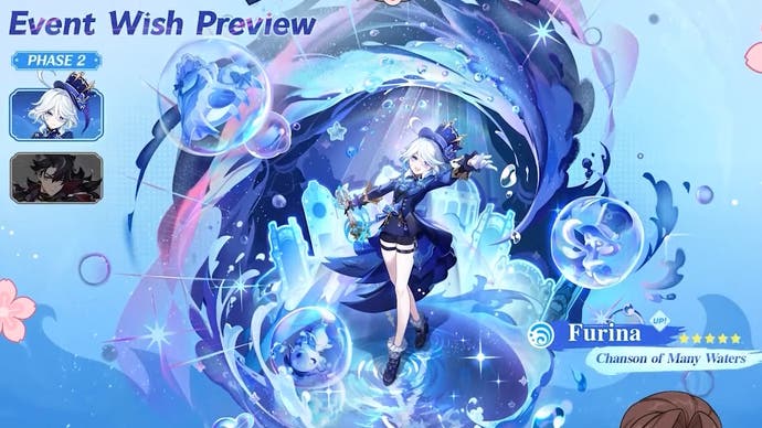 Details of the banner for Furina in version 5.4 of Genshin Impact.