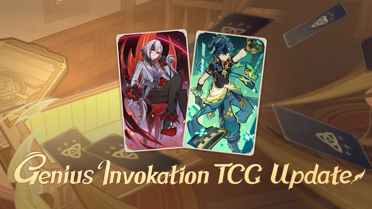 Arlecchino and Kinich Genius Invokation TCG cards in Genshin Impact.