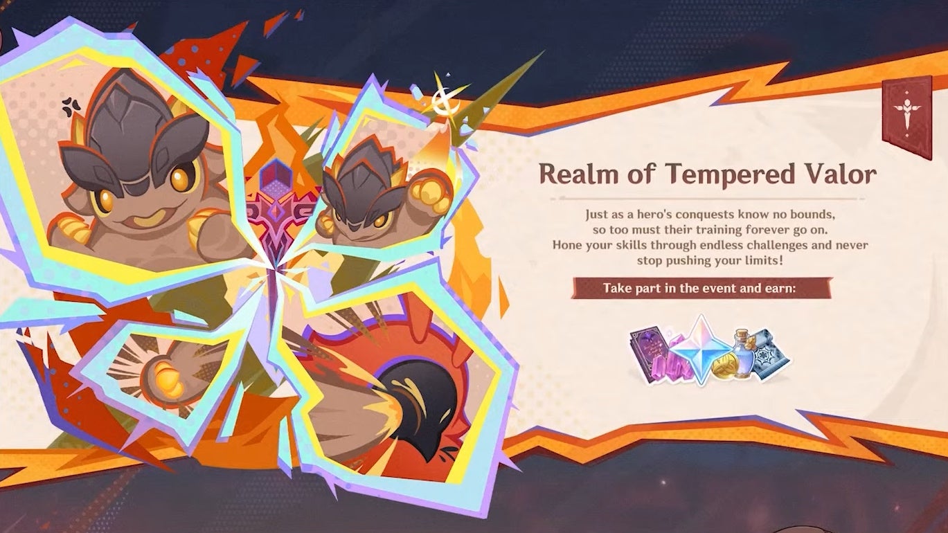 Details and rewards for the Realm of Tempered Valor event in Genshin Impact.