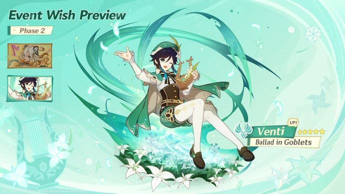 Venti's Banner in version 5.5 of Genshin Impact.