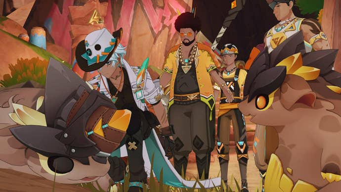 Ifa with Saurians in Genshin Impact.