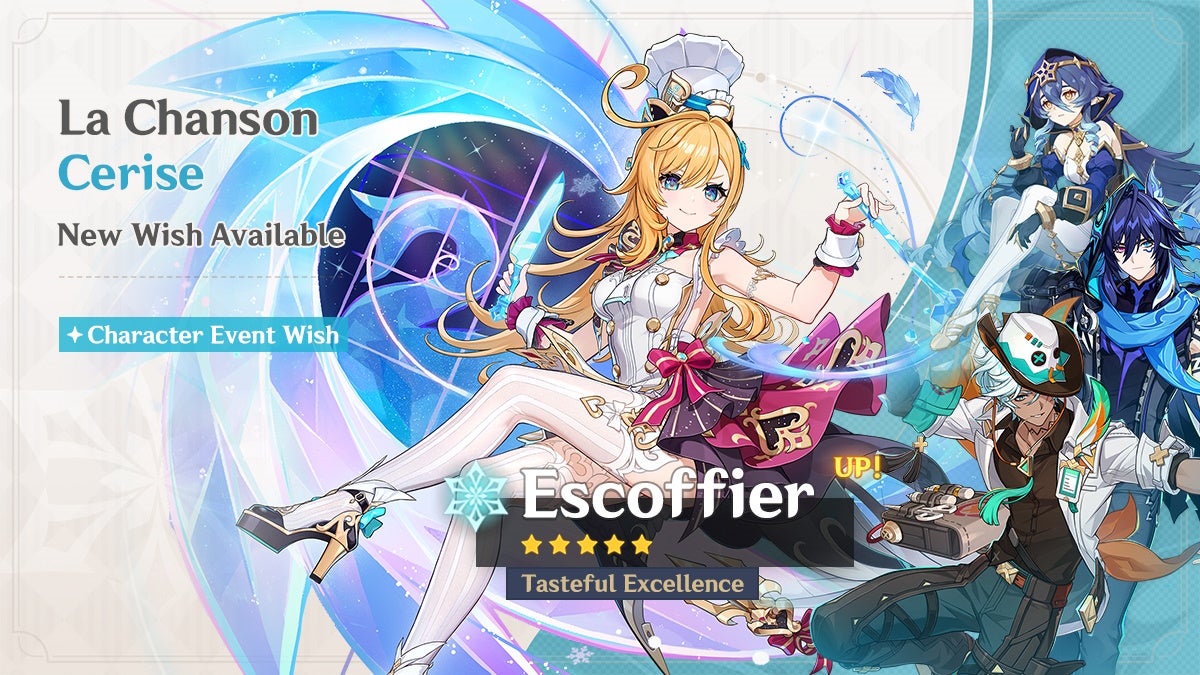 Escoffier&rsquo;s Banner in Genshin Impact version 5.6 with Ifa, Ororon and Layla.