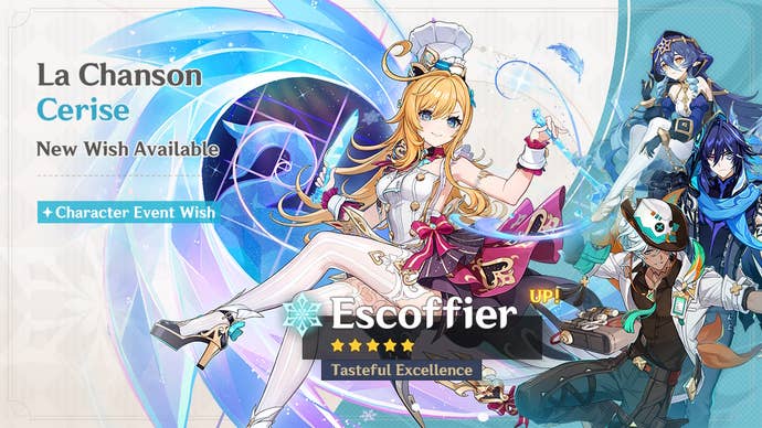 Escoffier’s Banner in Genshin Impact version 5.6 with Ifa, Ororon and Layla.