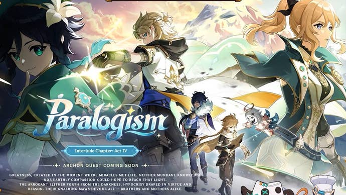 Artwork for the Paralogism Archon Quest story update in Genshin Impact version 5.6.