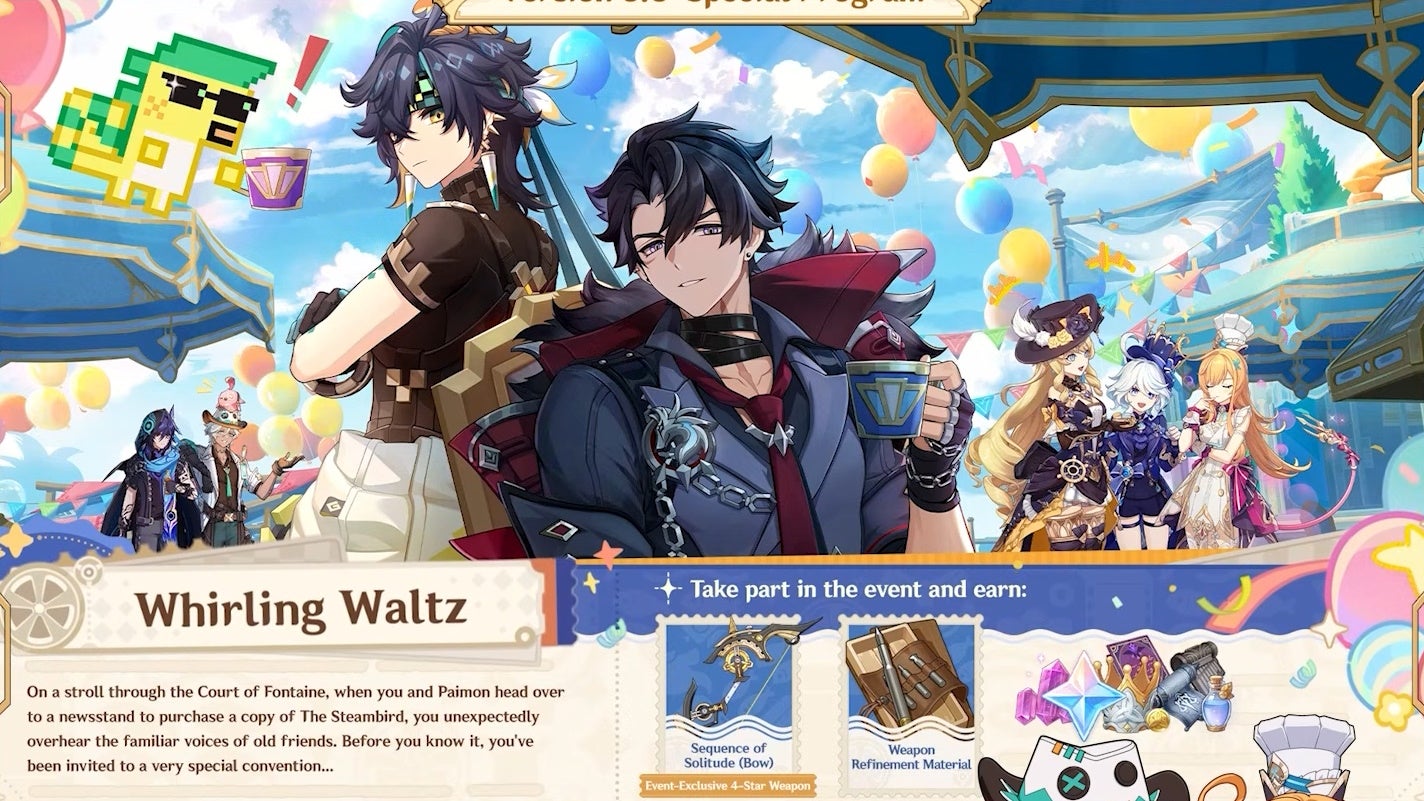 Event details for Whirling Waltz in Genshin Impact.