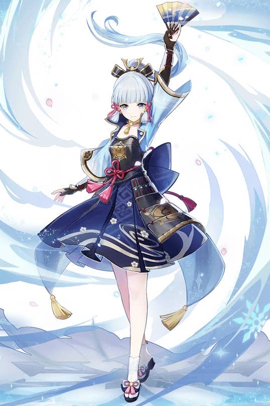 Cropped splash art of Ayaka from Genshin Impact.