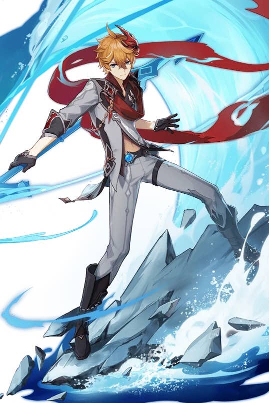 Cropped view of Childe’s splash art in Genhin Impact.