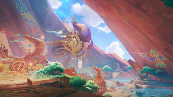 The Collective of Plenty tribal settlement in Genshin Impact.