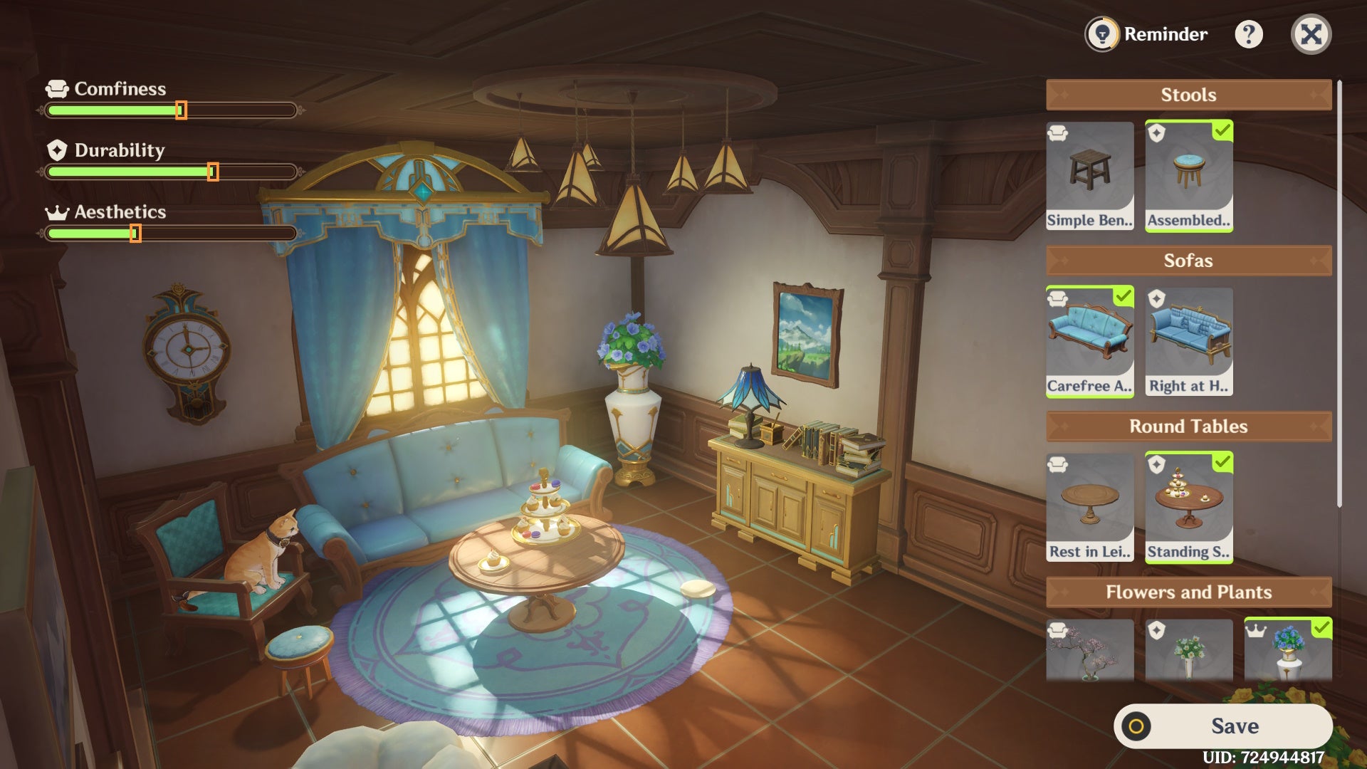 Correct item placement puzzle soltuion for Sir Pouncelot in the Feline Fortress Furrfyssey Genshin Impact event in 4.5.