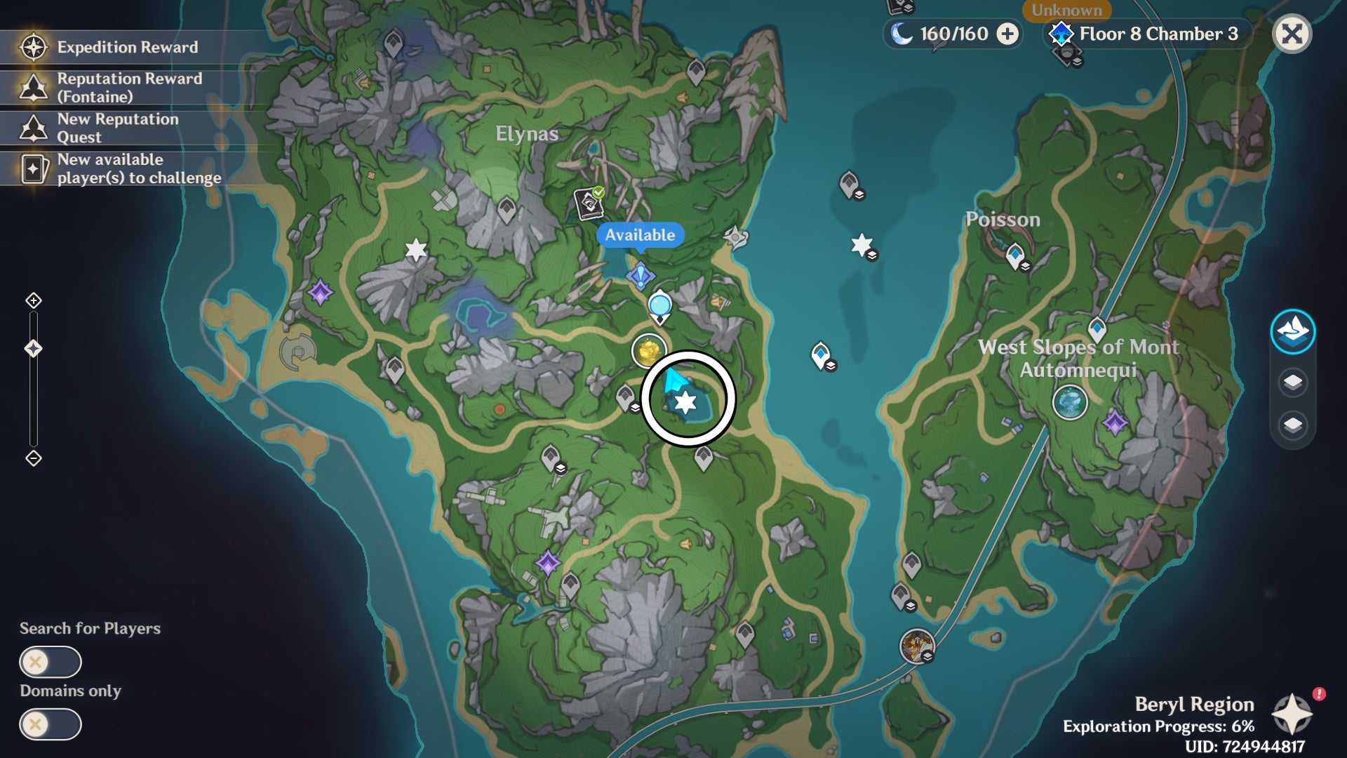 Map of the hot springs location in fontaine circled.