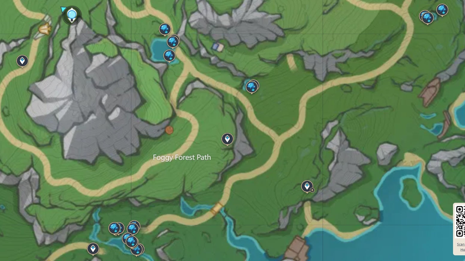 map image of lakelight lily locations in fontaine