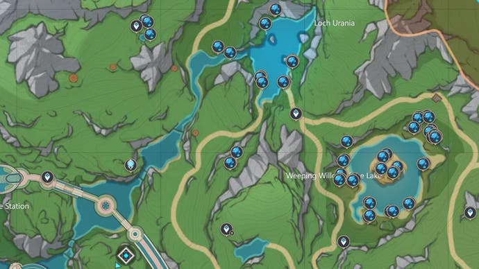 map image of lakelight lily locations in fontaine