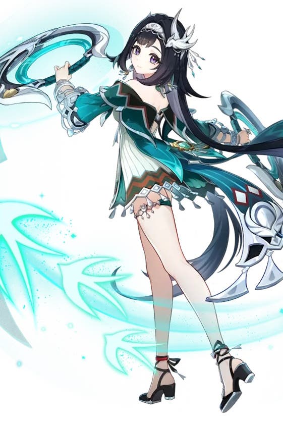 Cropped view of Lan Yan's splash art from Genshin Impact.