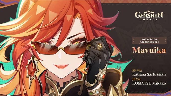 Voice actor reveal for Mavuika in Genshin Impact.