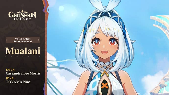 Voice actor reveal for Mualani in Genshin Impact.