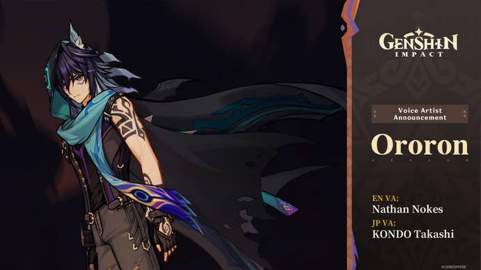 Voice actor reveal for Ororon in Genshin Impact.