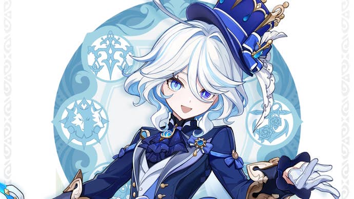 drip marketing promo image of furina on a white background