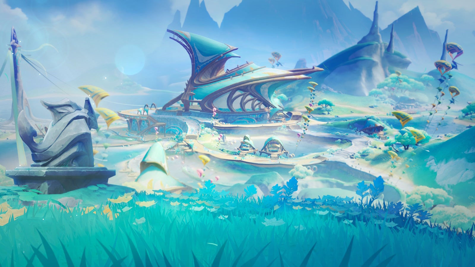 The People of the Springs tribe settlement area in Genshin Impact.