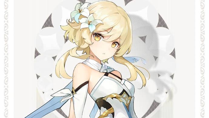 Drip marketing for Lumine in Genshin Impact.