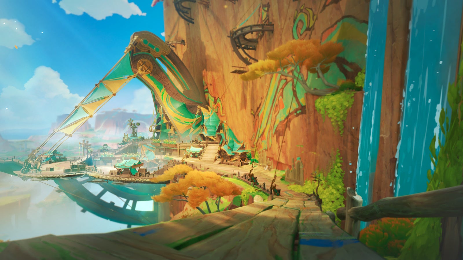 The Scions of the Canopy tribe settlement area in Genshin Impact.