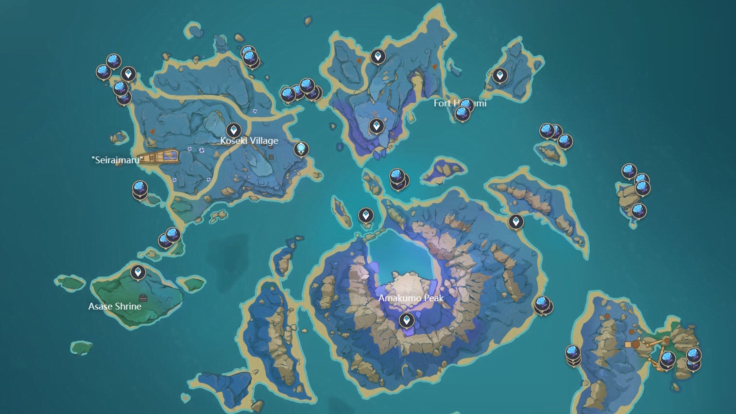 Sea Ganoderma map locations in Genshin Impact.