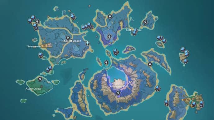 Sea Ganoderma map locations in Genshin Impact.