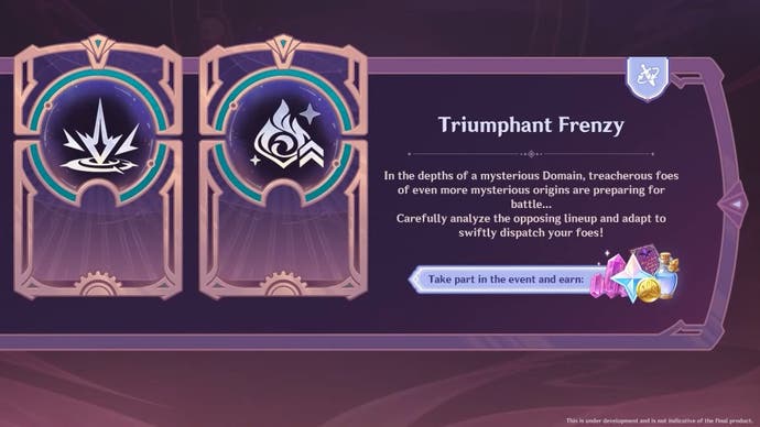 Artwork and decription of the Trumphant Frenzy event.