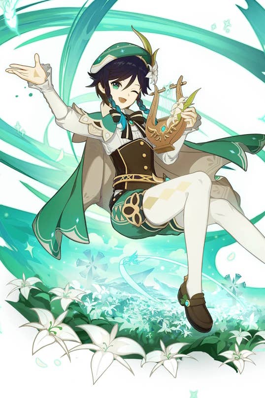 Cropped splash art of Venti from Genshin Impact.