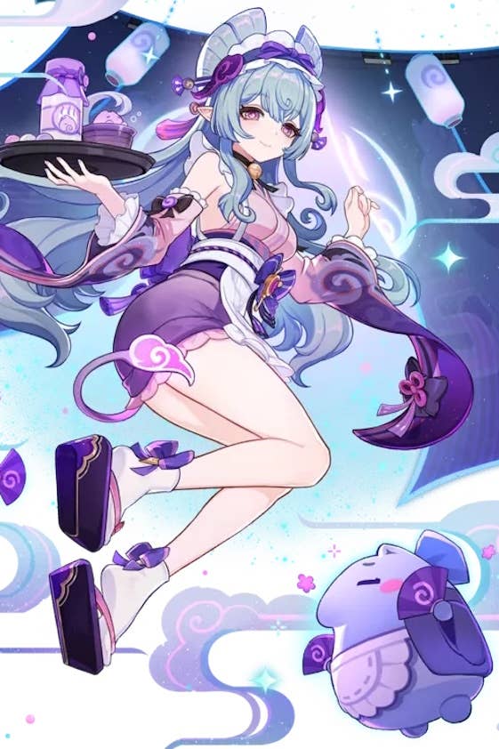 Cropped view of Mizuki’s splash art in Genshin Impact.