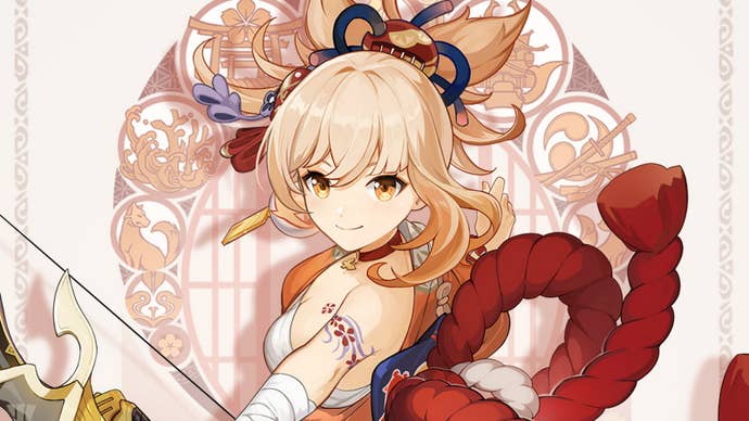 Drip marketing for Yoimiya from Genshin Impact.