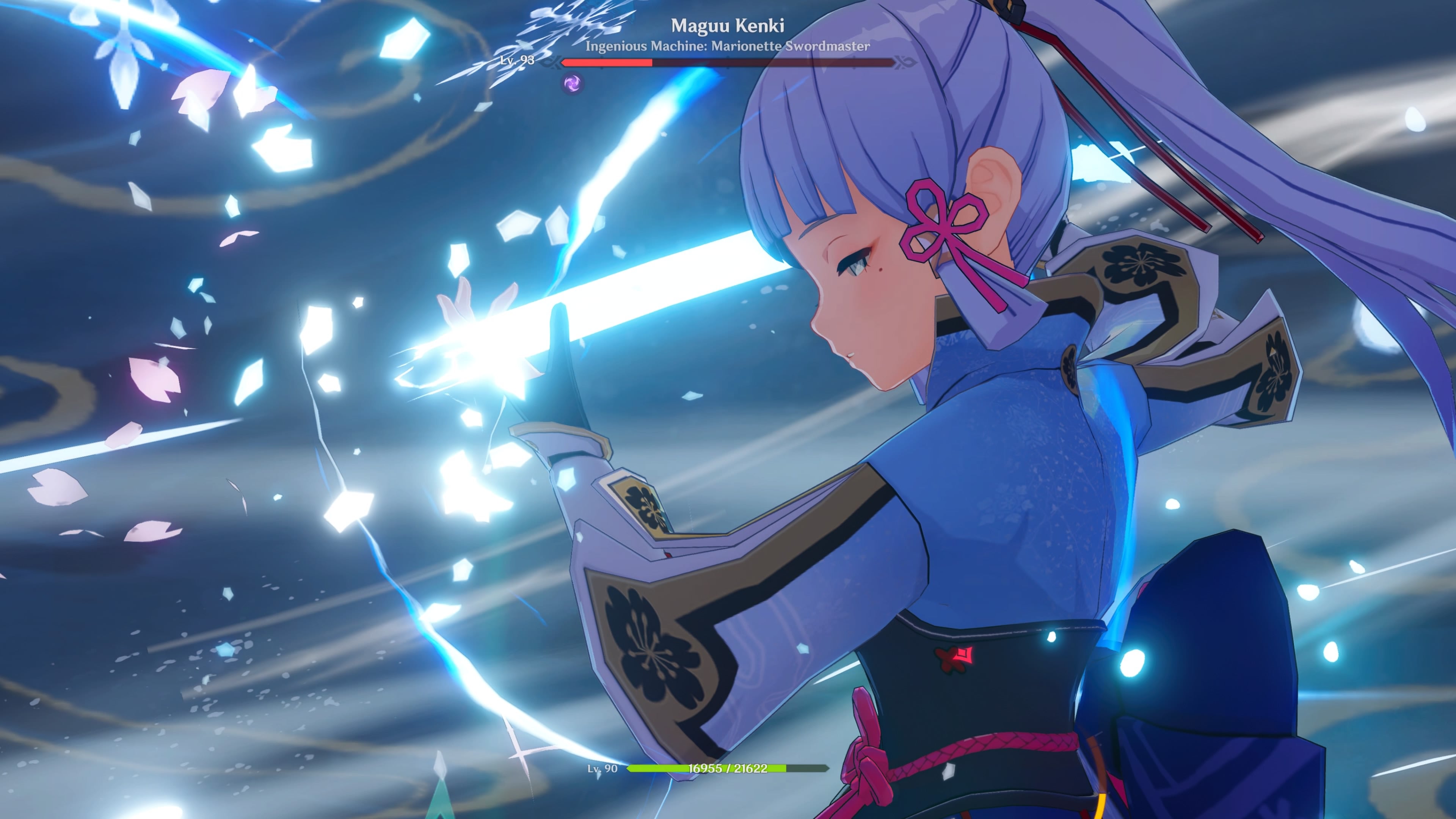 Genshin Impact - a cinematic close up of a female character during combat