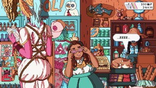 A girl is standing around in a store in Get In The Car, Loser!