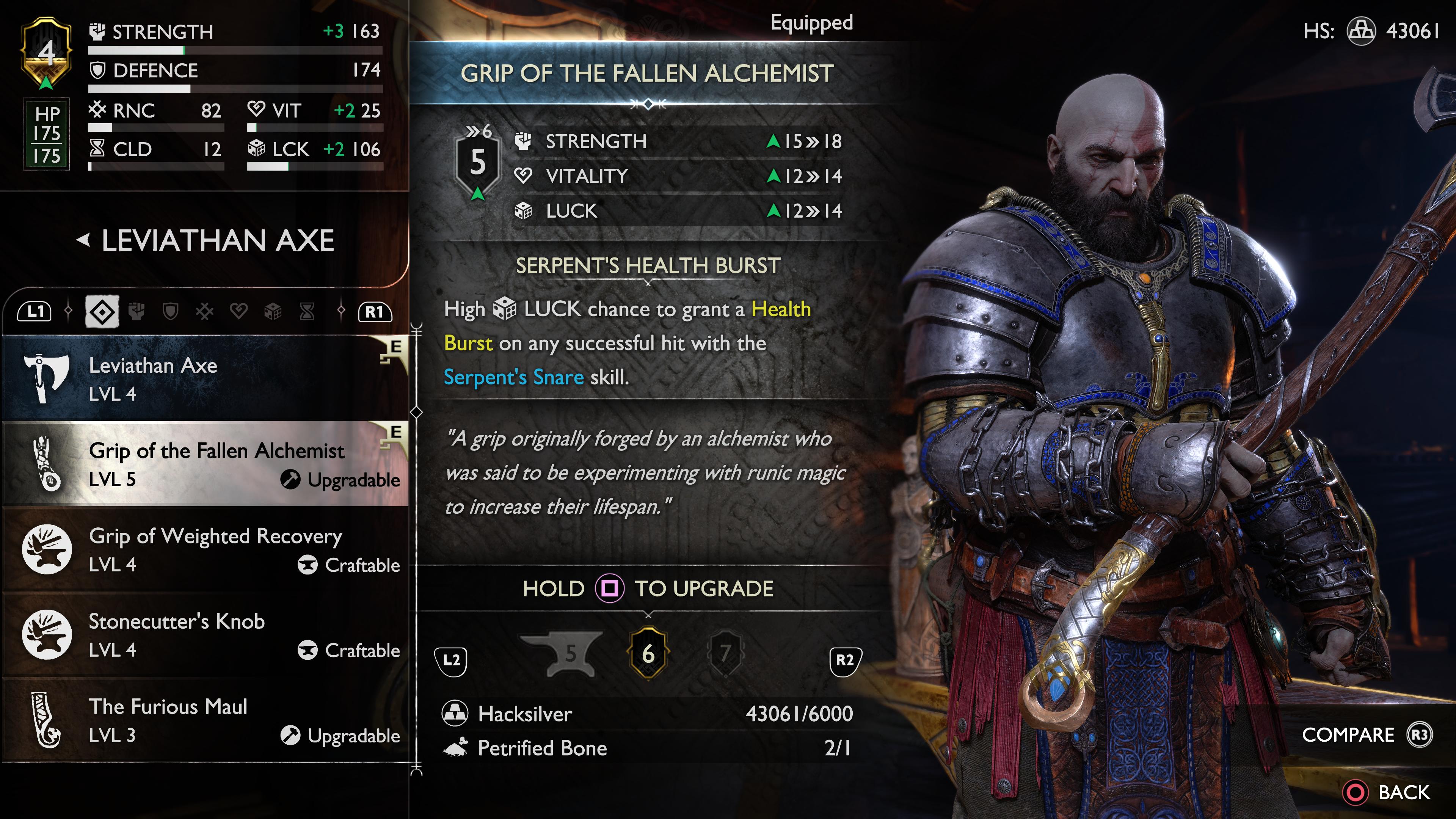 God of War Ragnarok review - one of many confusing gear screens