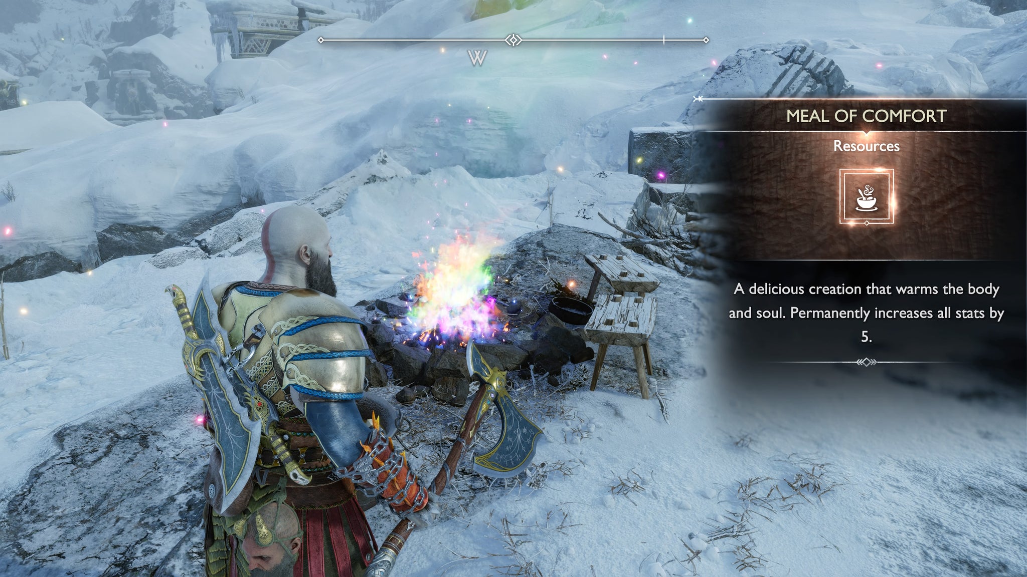 Kratos eating the Meal of Comfort after the Across the Realms quest - 9