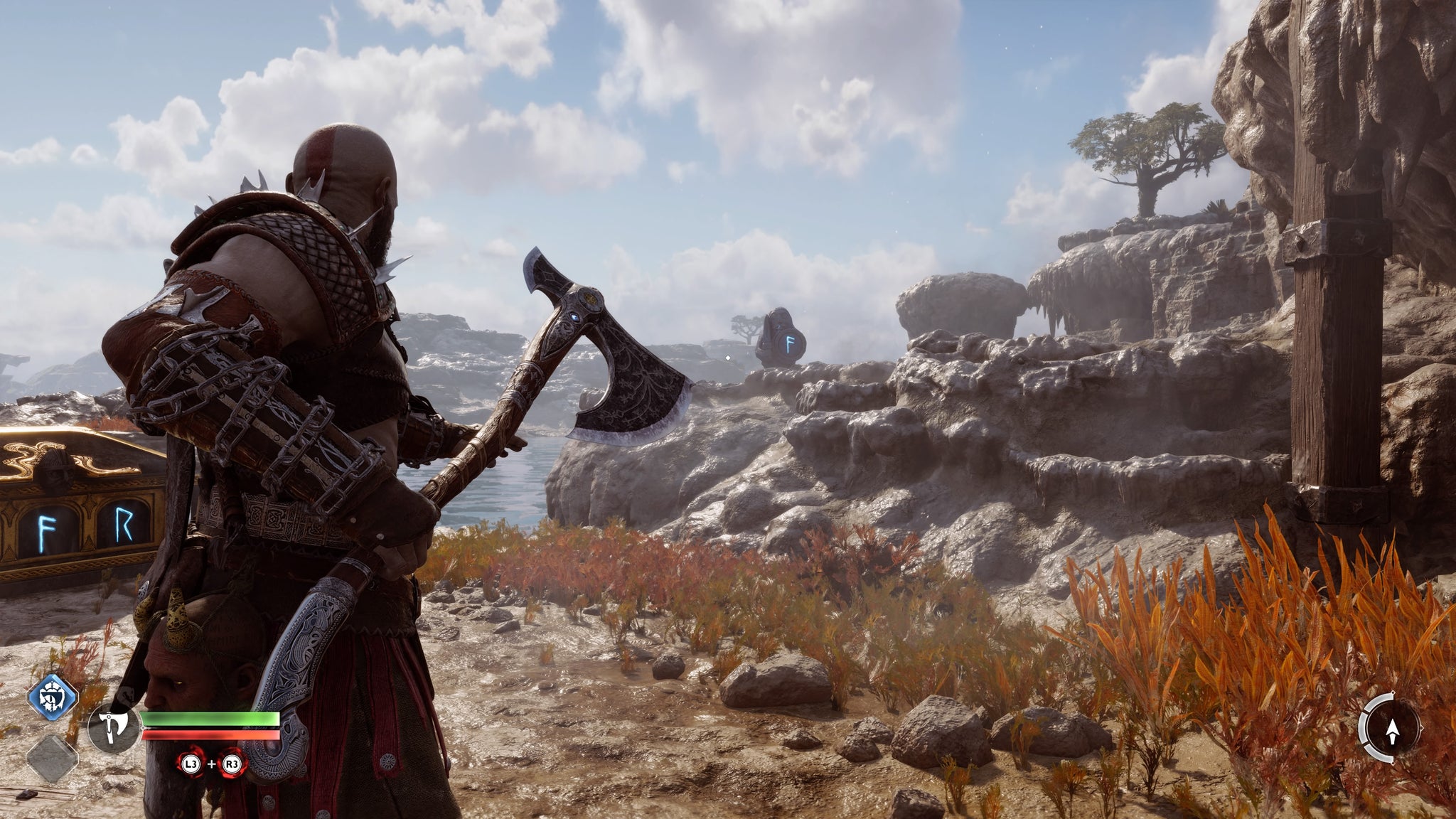 The first idol statue sealing the first Aurvangar Wetlands Nornir Chest in God of War Ragnarok - 5