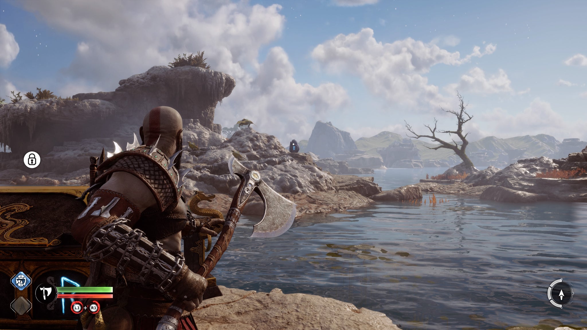 The second idol statue sealing the first Aurvangar Wetlands Nornir Chest in God of War Ragnarok - 6