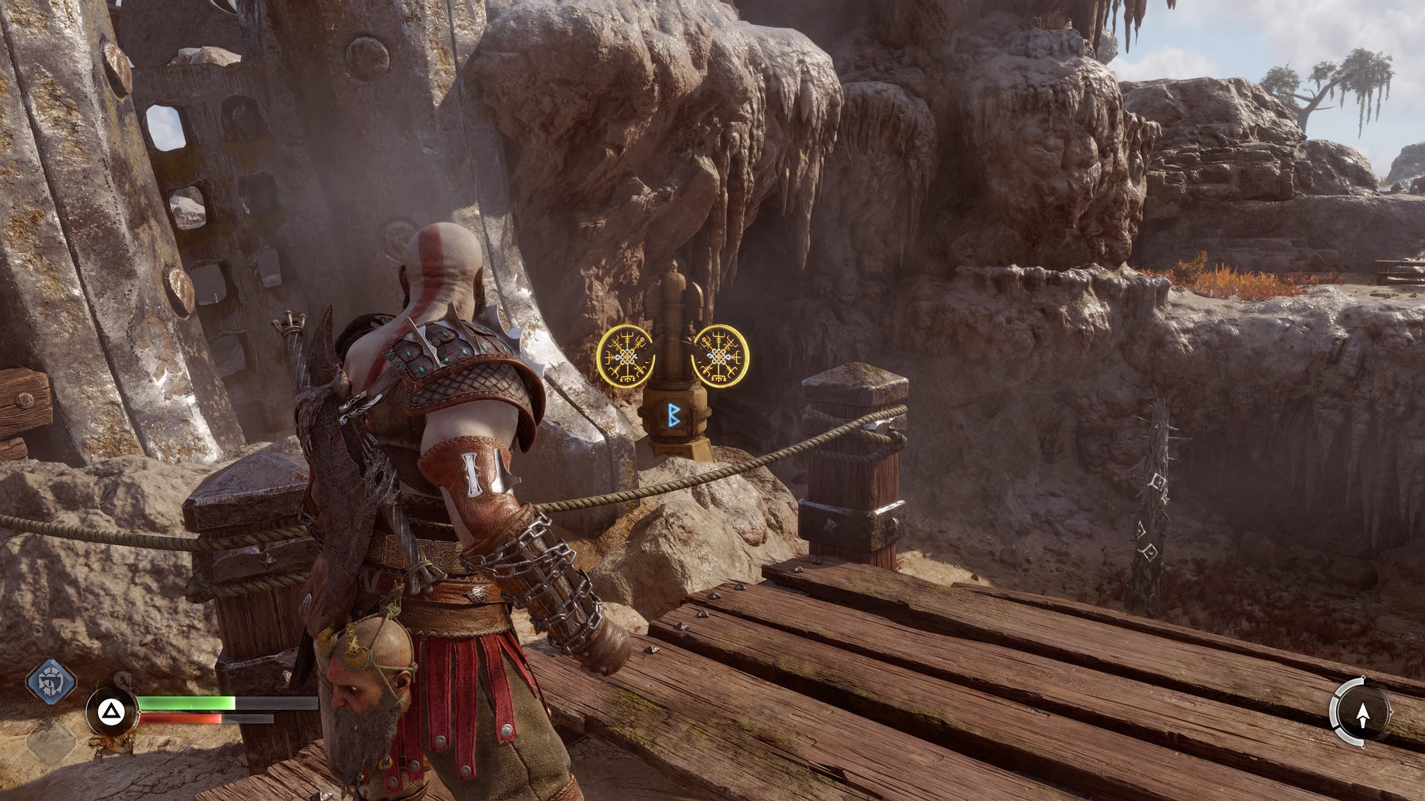 The second rune mechanism for unlocking the second Aurvangar Wetlands Nornir Chest in God of War Ragnarok - 11