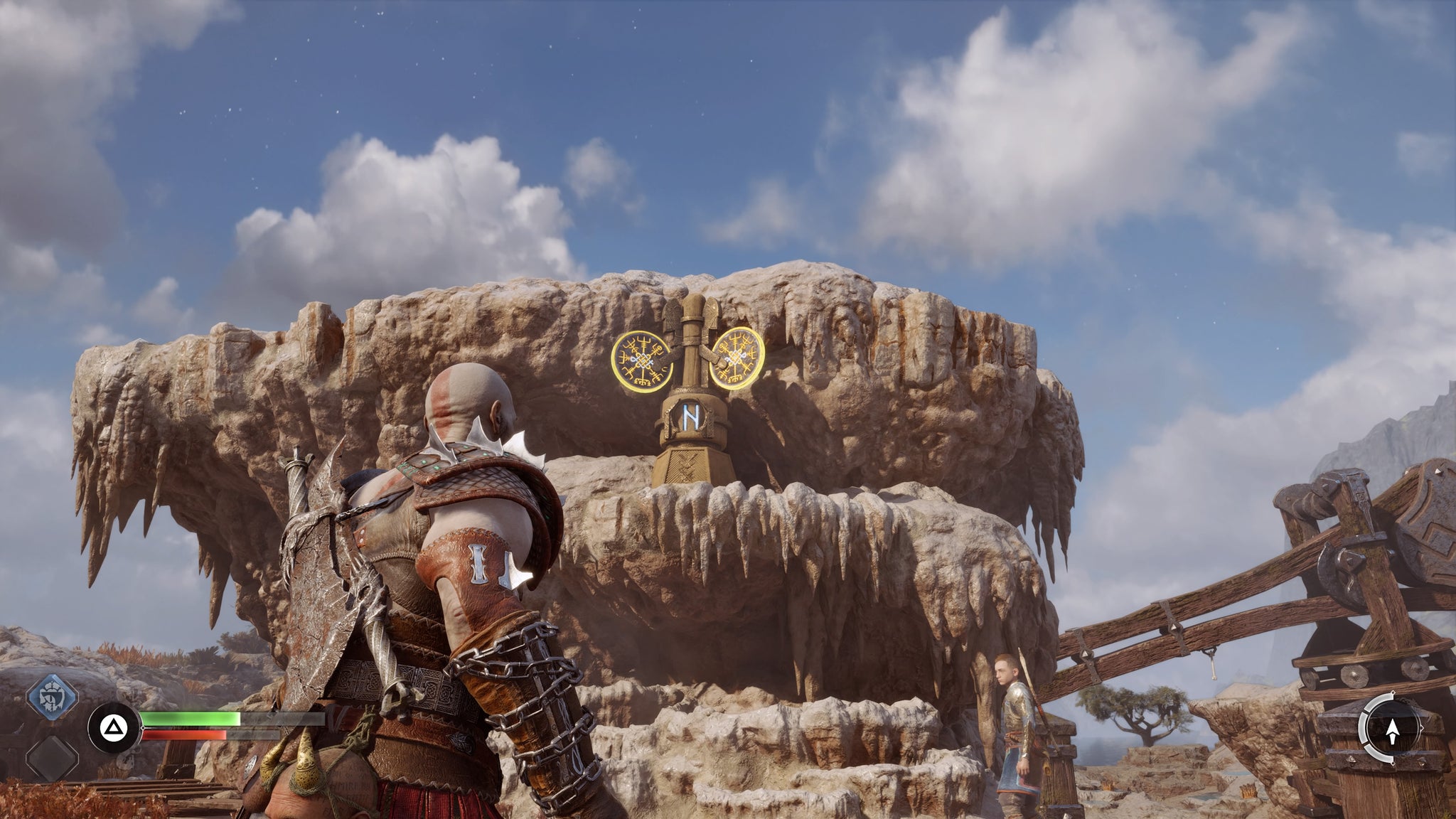 The third rune mechanism for unlocking the second Aurvangar Wetlands Nornir Chest in God of War Ragnarok - 12