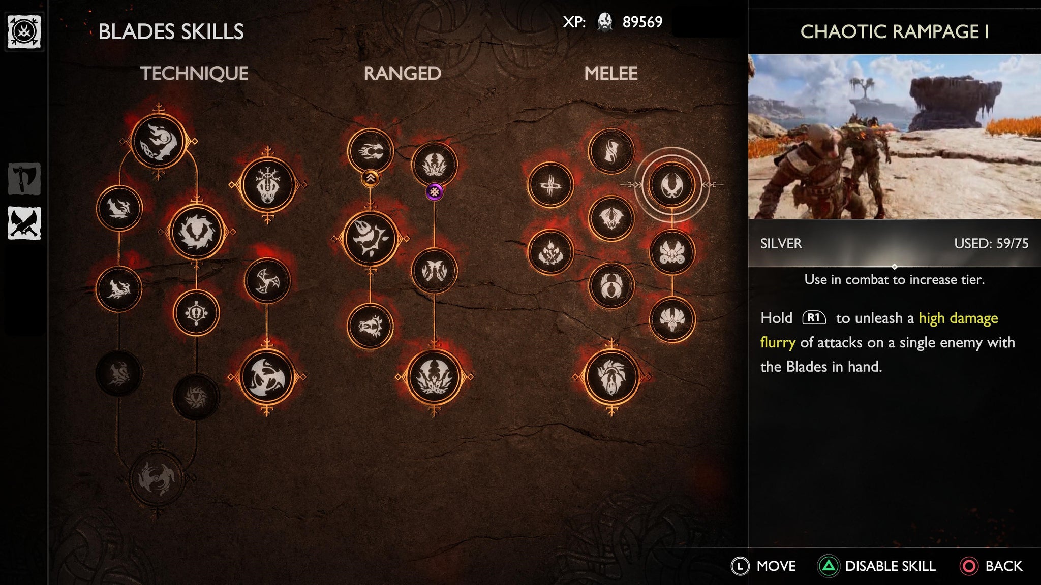 The Chaotic Rampage Skill in God of War Ragnarok which deals high damage to a single target - 8