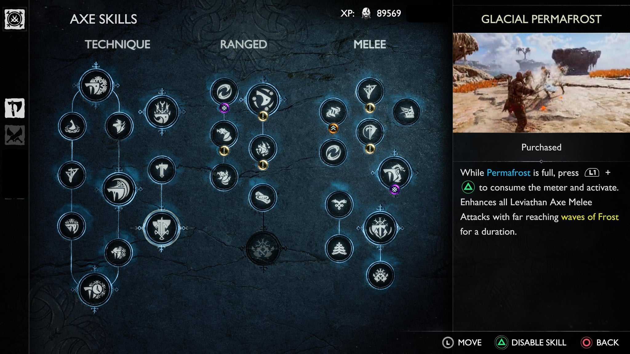 The Permafrost Skill in God of War Ragnarok which imbues the Leviathan Axe with frost damage - 4