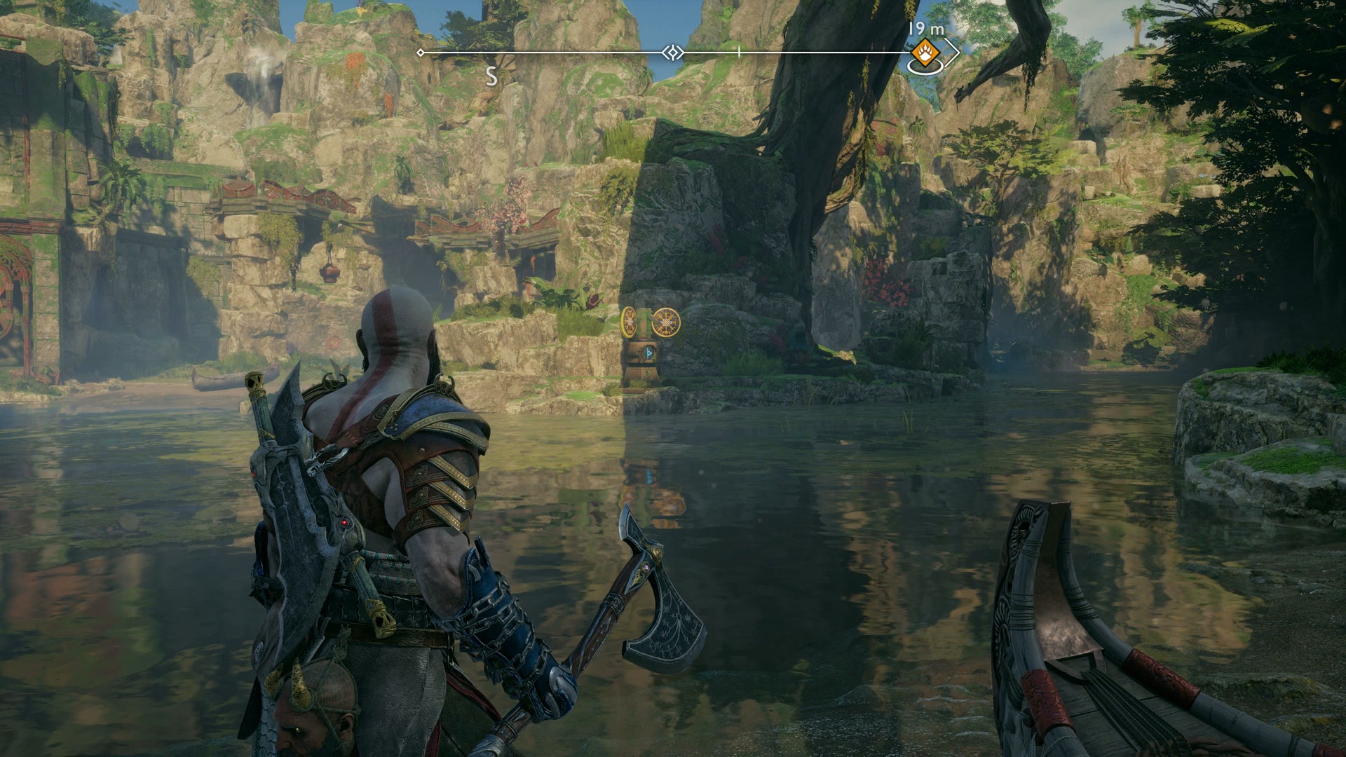 The first rune spinner in the Cliffside Ruins in God of War Ragnarok - 88