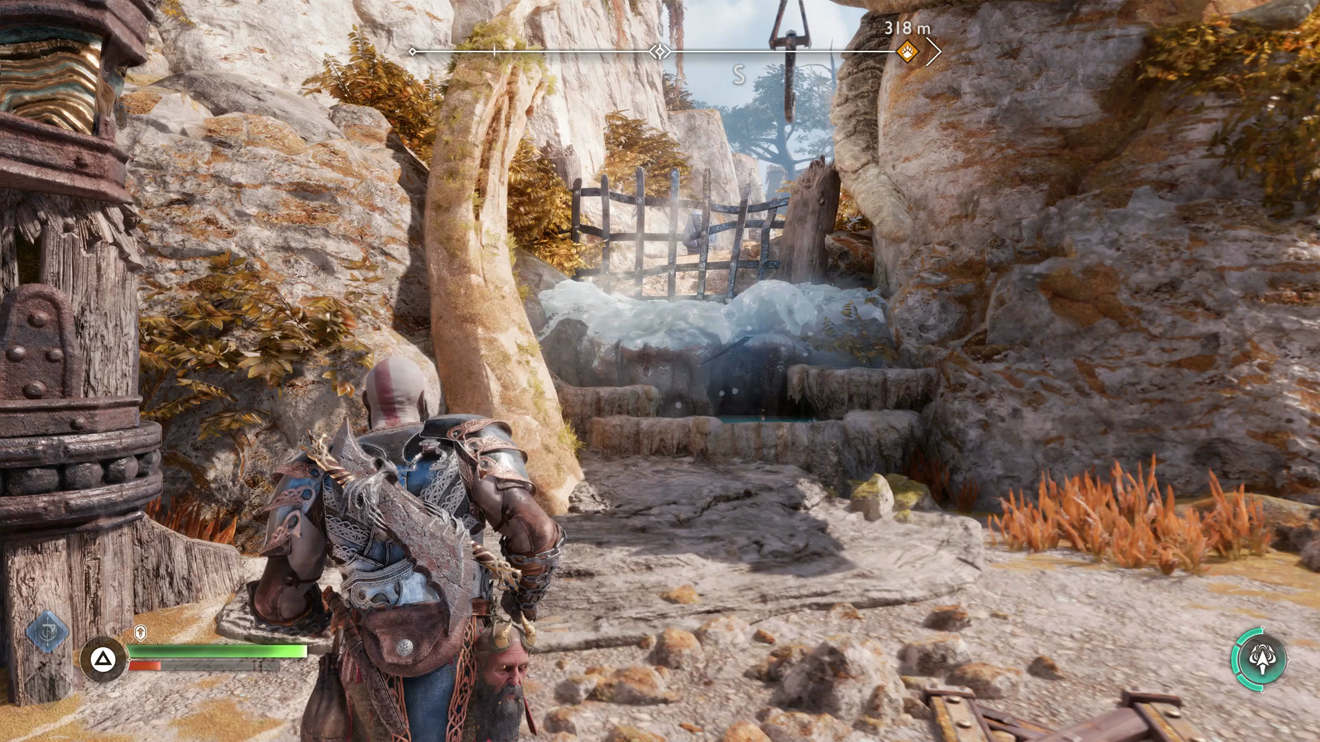 The second idol statue behind a grate on Dragon Beach in God of War Ragnarok