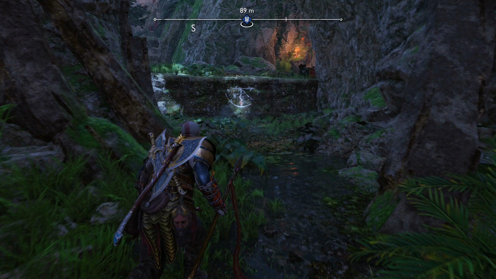 Kratos climbing a low ledge in God of War Ragnarok - 13