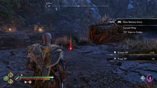 Kratos looking at the temple which leads to The Jungle in God of War Ragnarok