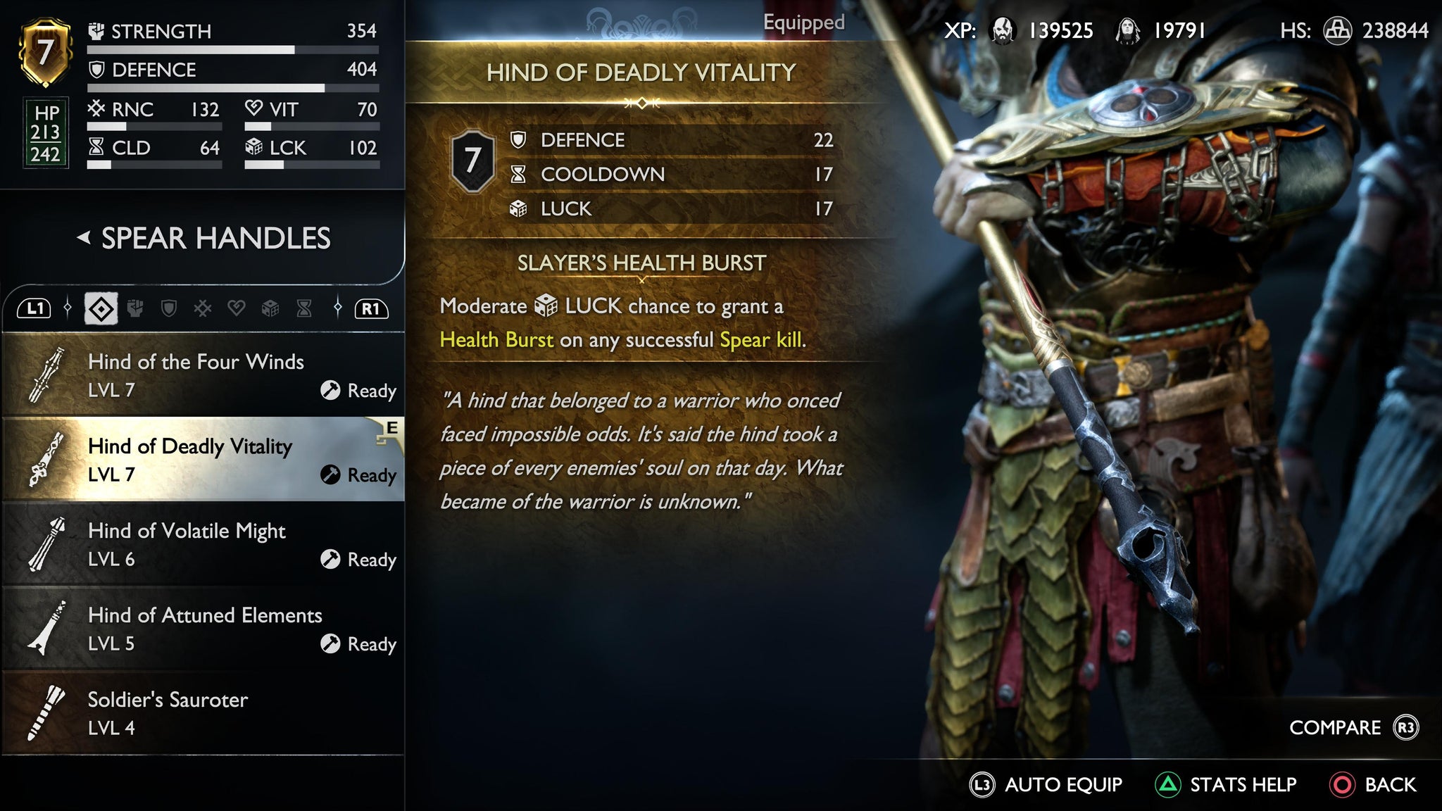 Kratos holding the Hind of Deadly Vitality in God of War Ragnarok - 11