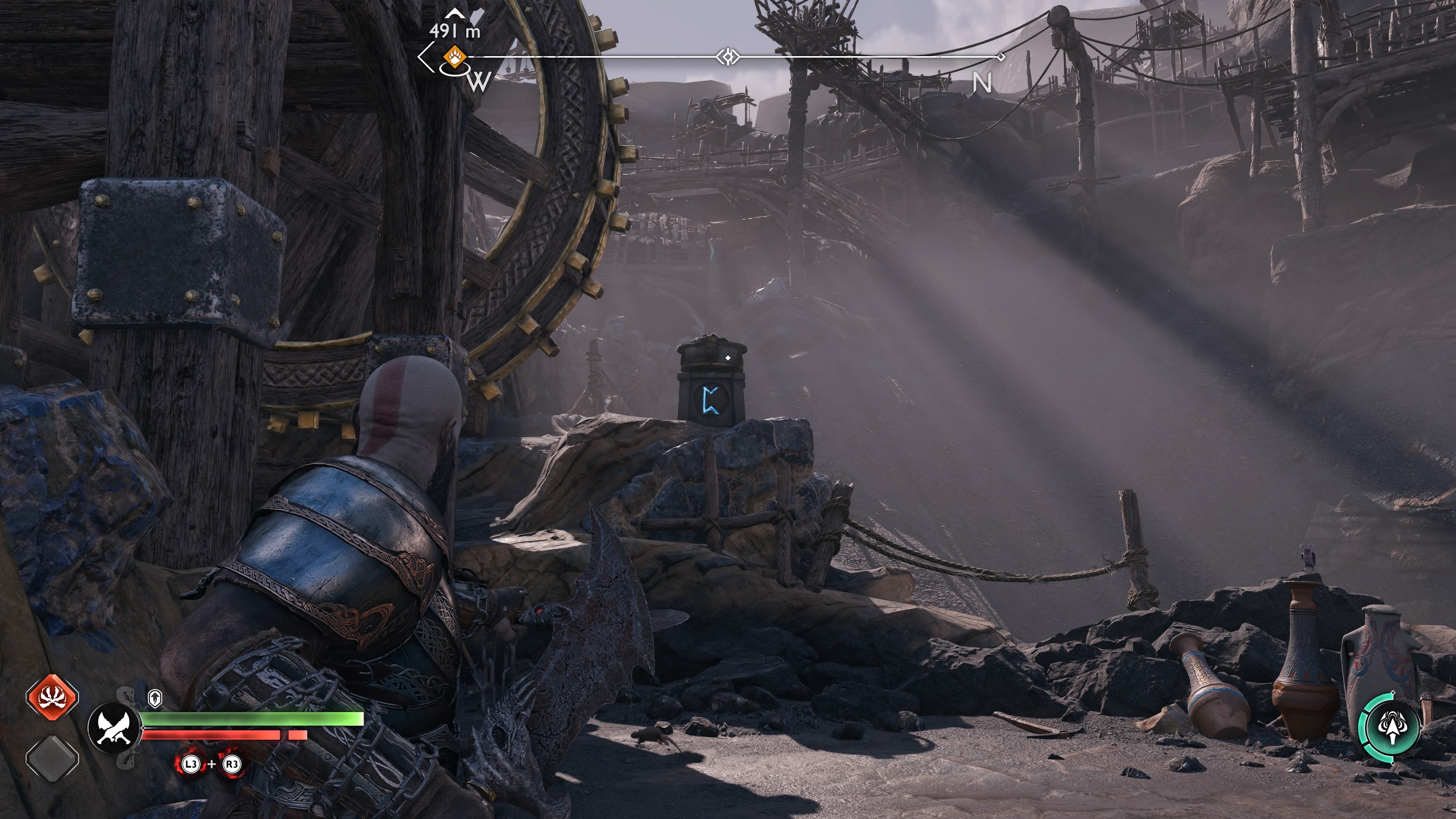 The second brazier, which is located near the Jarnsminda Pitmines Nornir Chest in God of War Ragnarok