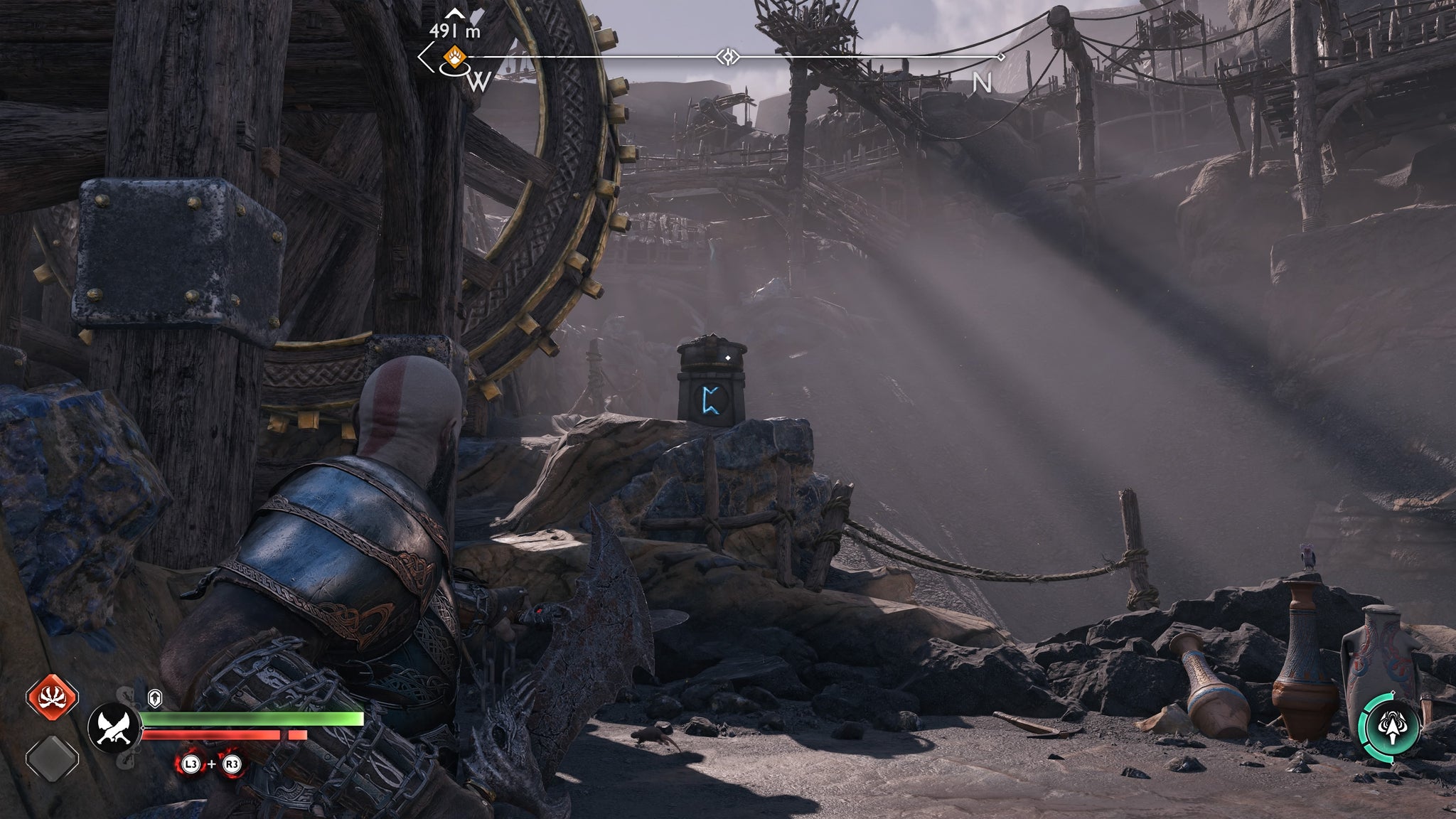 The second brazier, which is located near the Jarnsminda Pitmines Nornir Chest in God of War Ragnarok - 32