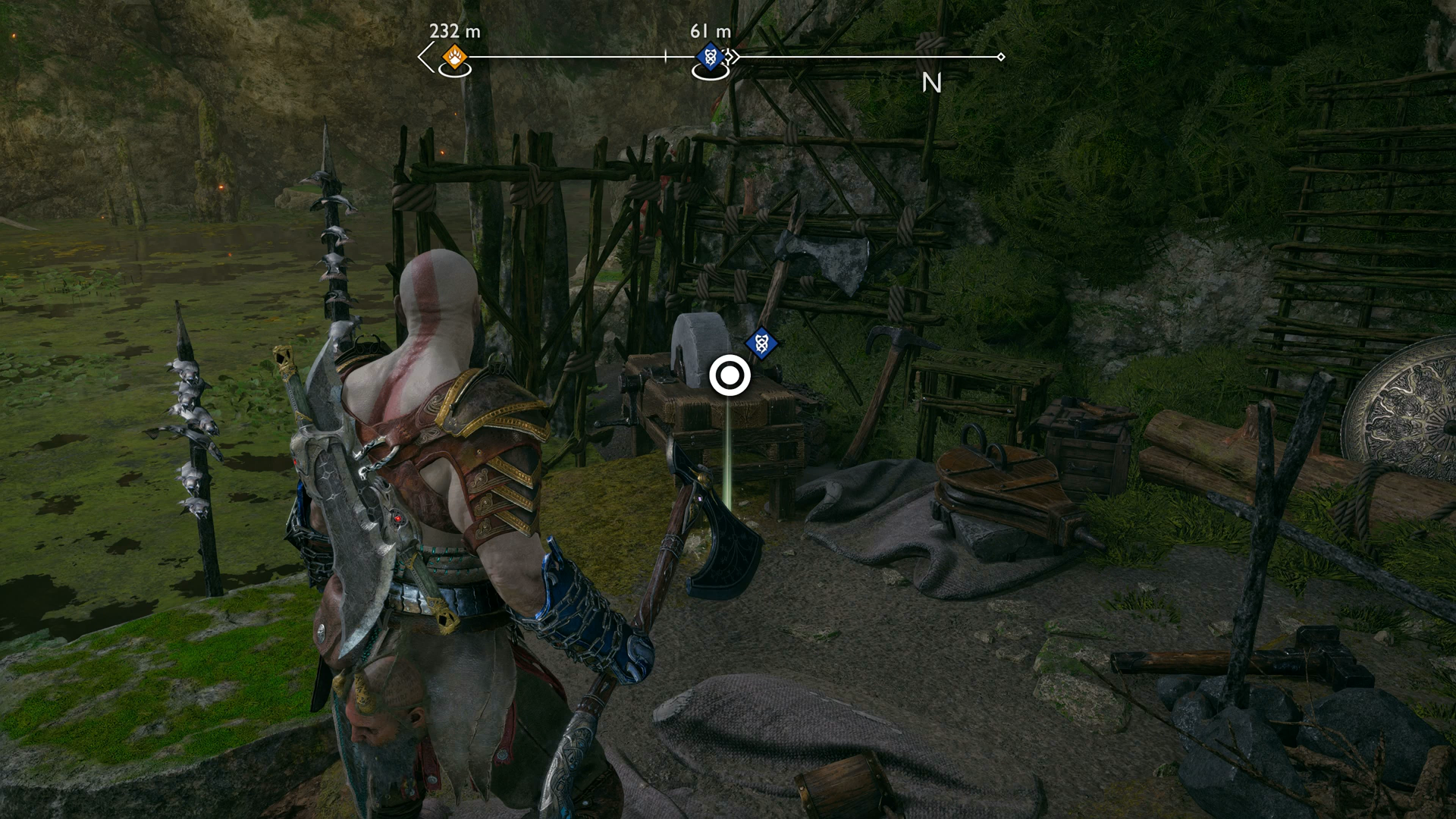 Kratos finding Lunda&rsquo;s Mysterious Orb on a beach in the Veiled Passage in God of War Ragnarok