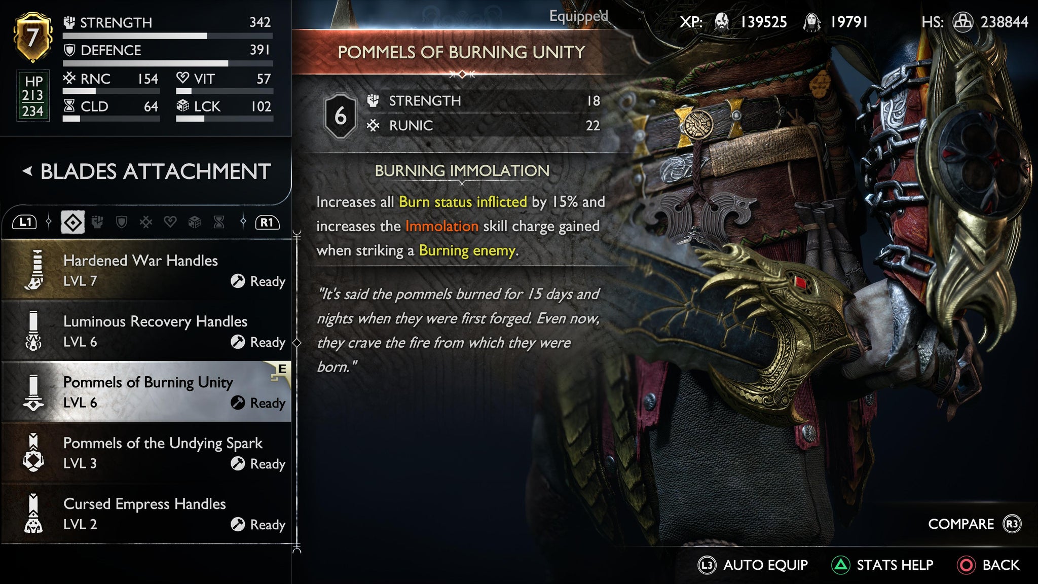 Kratos holding the Pommels of Burning Unity in God of War Ragnarok - 7